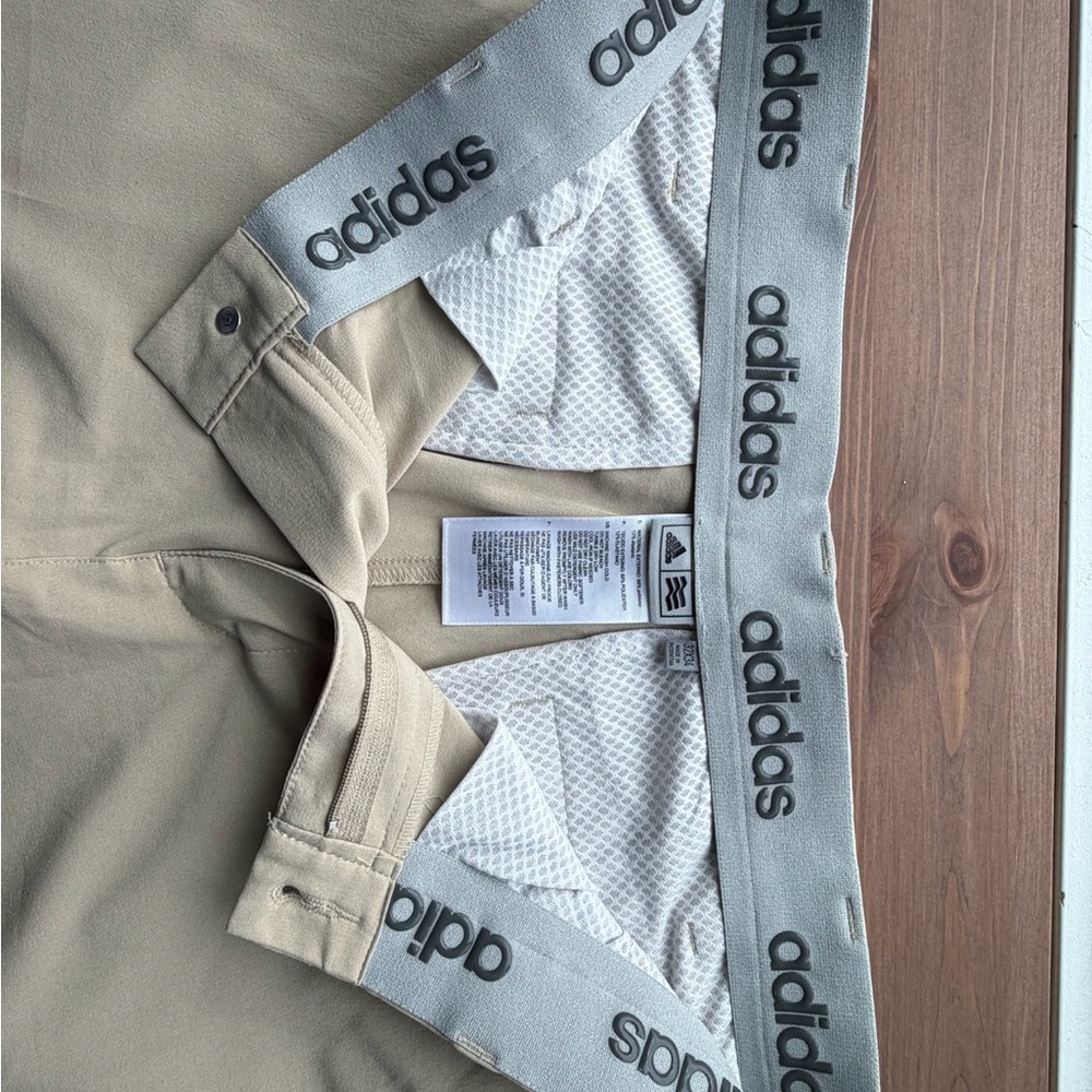 adidas Tan Chino Pants with Branded Elastic Waistband